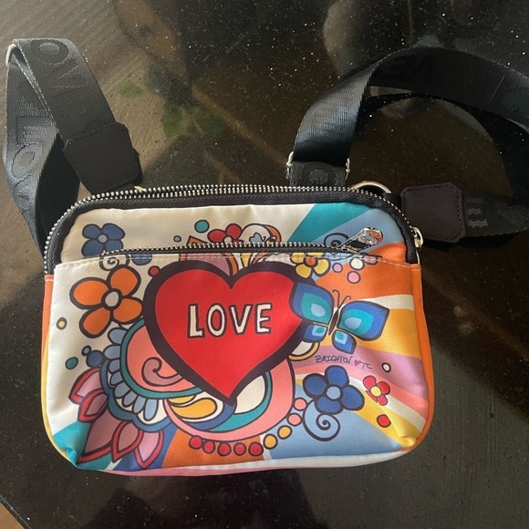 Brighton Handbags - Brighton Colorful Love Print Crossbody Bag